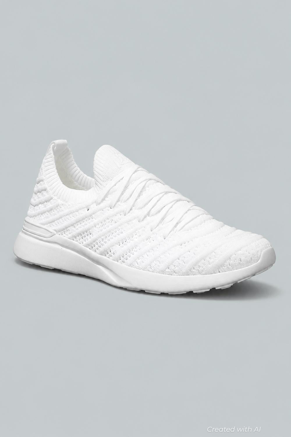 Women’s Techloom Wave Knit Low-Top Running Sneakers - White - 9 - Sneaker