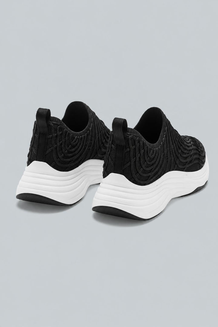 Women’s Techloom Zipline Sneakers - Black/White - 8 - Sneaker