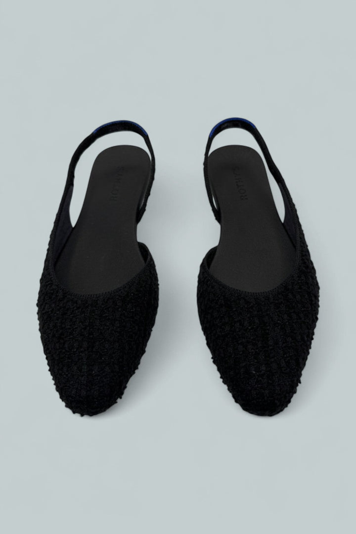 Women’s The Almond Slingback Flats - Black Boucle - 10 - Flats
