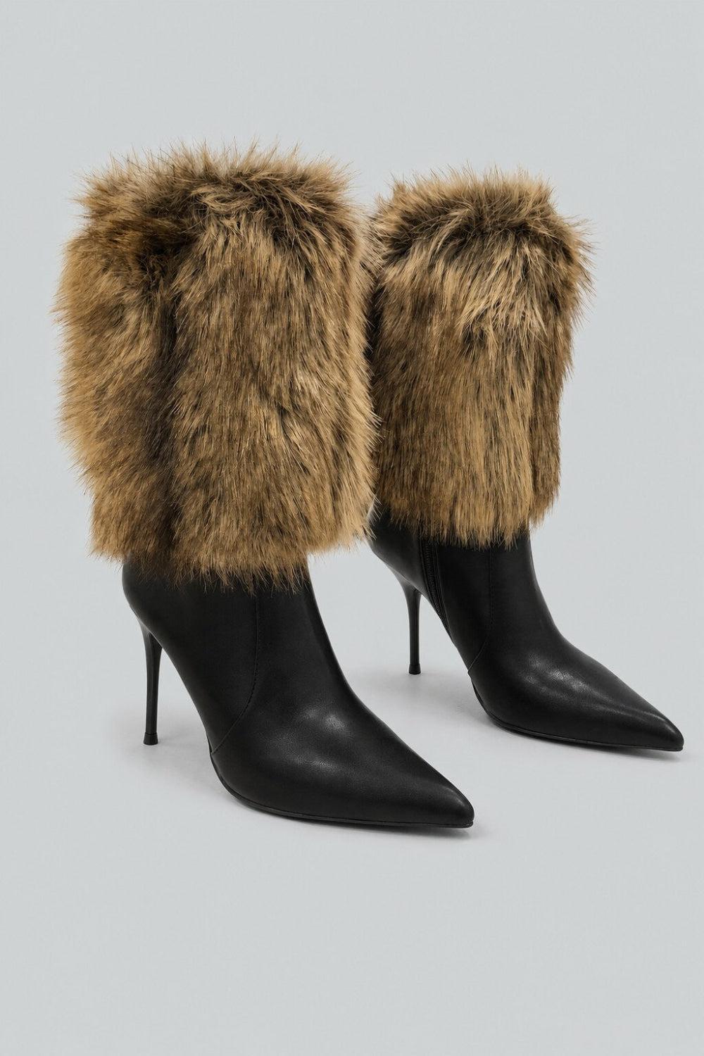 Women’s Thermal Cuff Boots - Black/Brown Combo - 7.5 - Boots