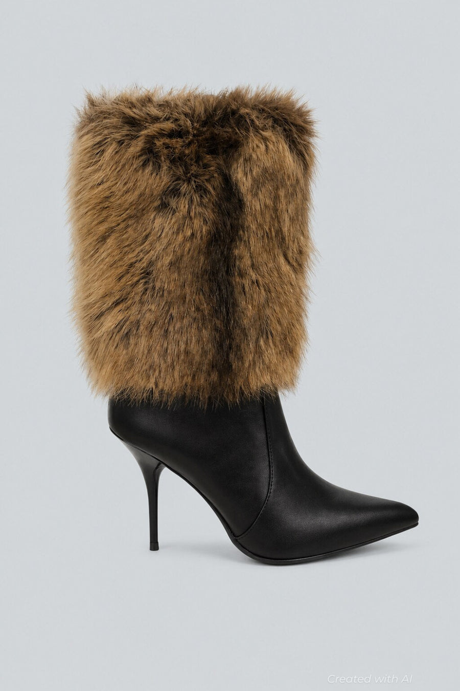 Women’s Thermal Cuff Boots - Black/Brown Combo - 7.5 - Boots