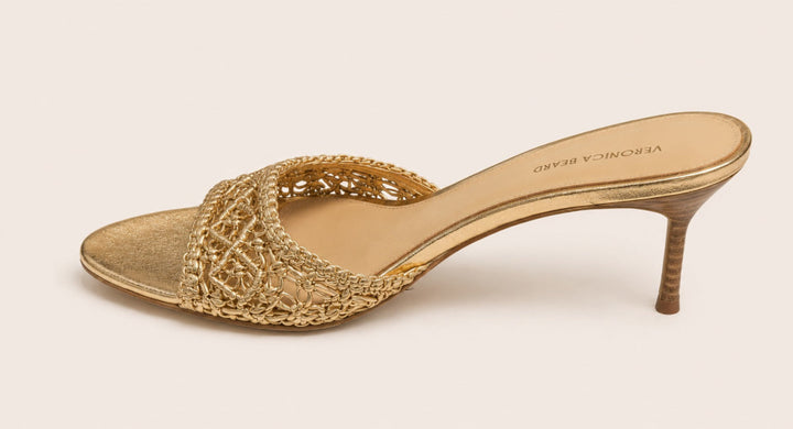 Women’s Tia Woven Mules - Pale Gold - Mules