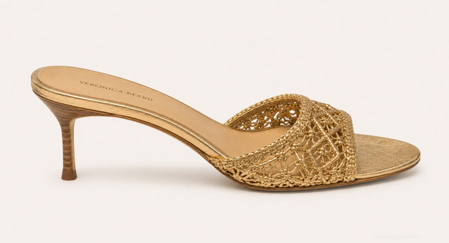 Women’s Tia Woven Mules - Pale Gold - Mules