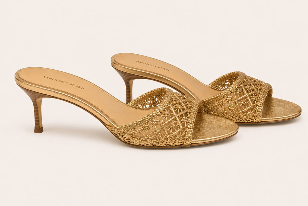 Women’s Tia Woven Mules - Pale Gold - Mules