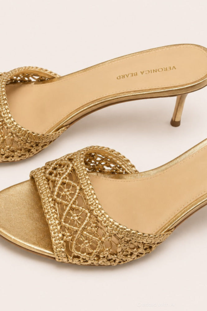 Women’s Tia Woven Mules - Pale Gold - Mules