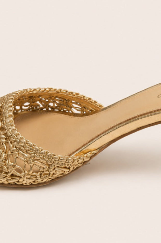 Women’s Tia Woven Mules - Pale Gold - Mules