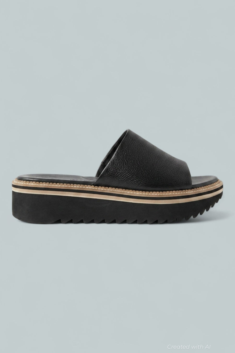 Women’s Tiki Slide Sandals - White Leather - 5.5 - Sandals