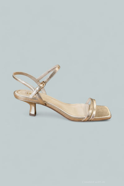 Women’s Tilda Leather Heeled Sandal - Champagne - 7 - Sandal