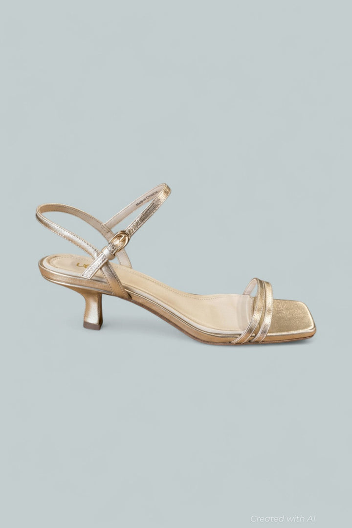 Women’s Tilda Leather Heeled Sandal - Champagne - 7 - Sandal