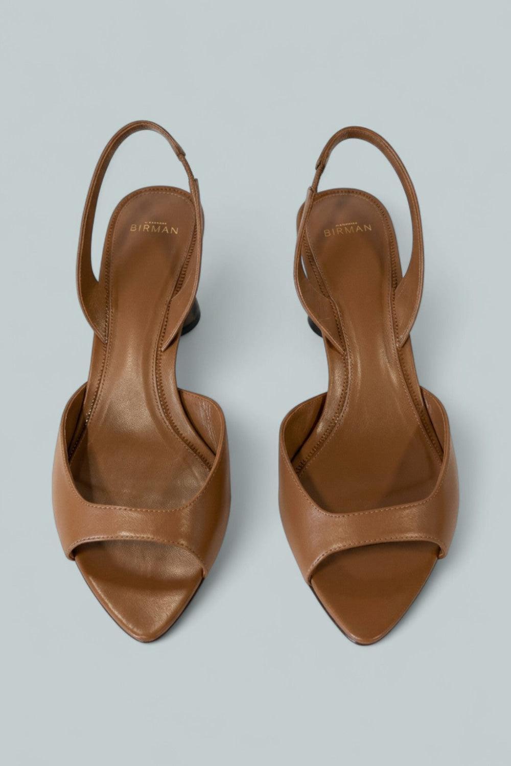Women’s Tropicana Leather Mid Heel Sandals - Espresso - 9.5 - Sandals
