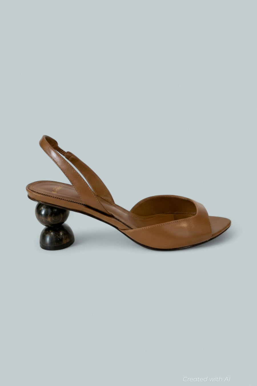 Women’s Tropicana Leather Mid Heel Sandals - Espresso - 9.5 - Sandals