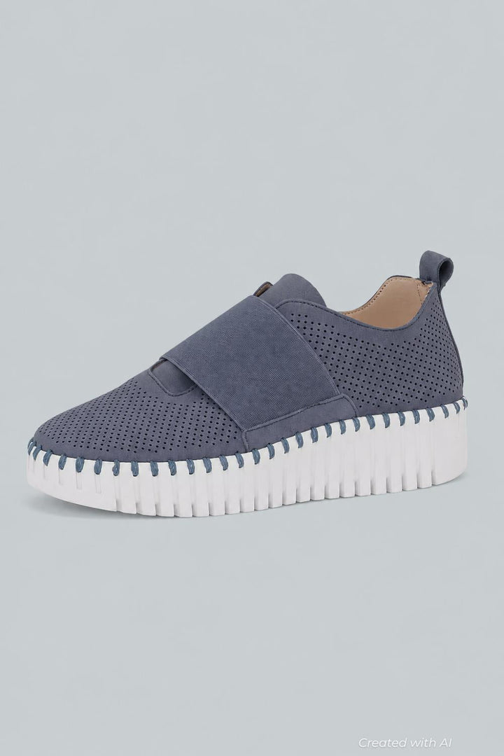 Women’s Tulip Platform Wedge Flats - Grey Blue - Flats