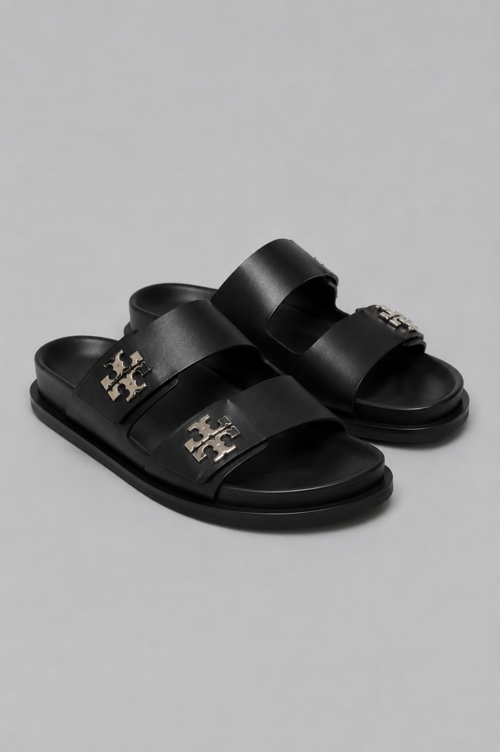 Women’s Turnlock Leather Sport Slides - Black - 8.5 M - Sandal