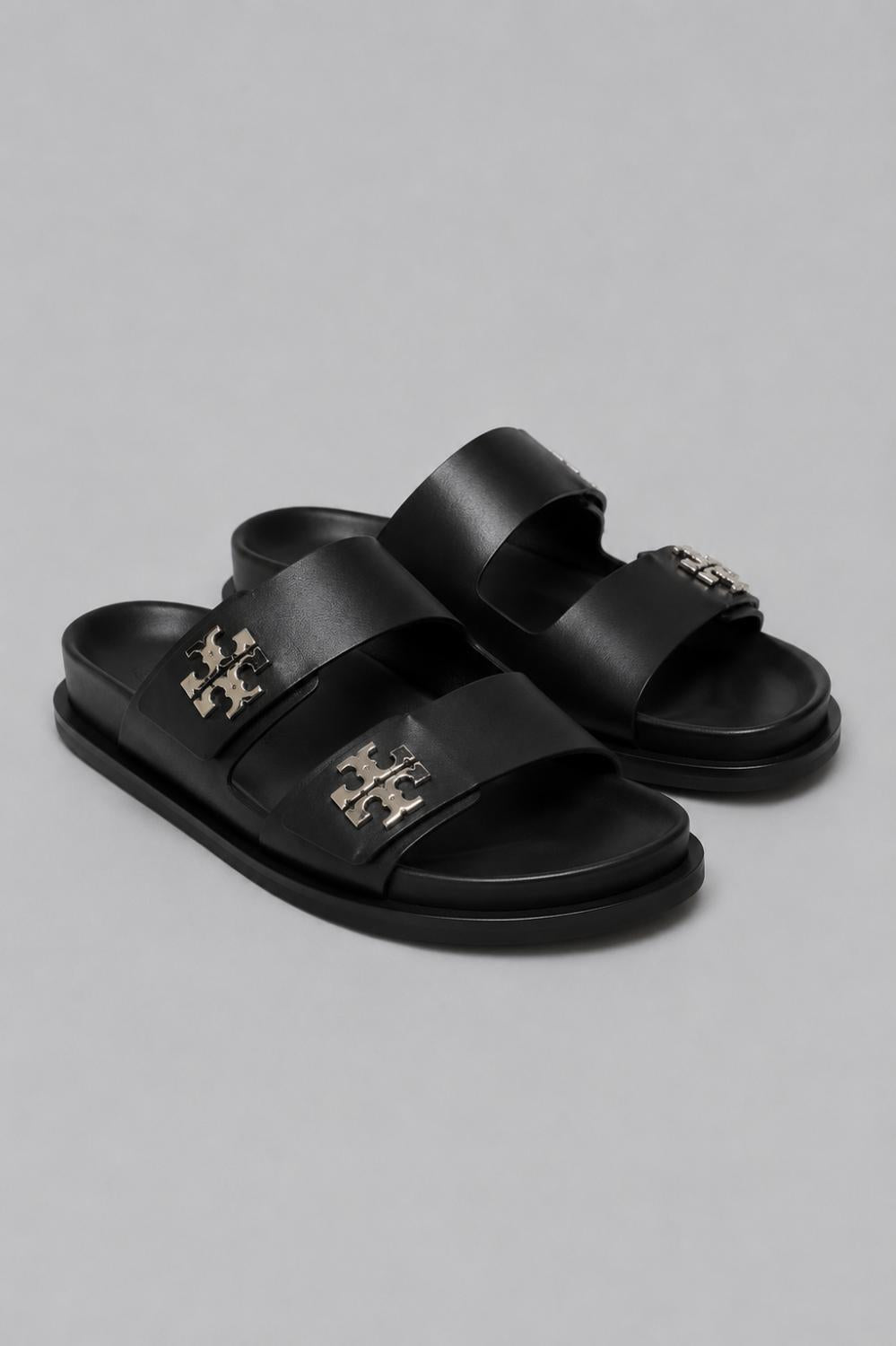 Women’s Turnlock Leather Sport Slides - Black - 8.5 M - Sandal