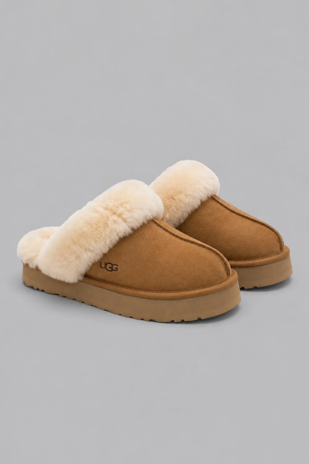Women’s UGG Disquette Casual Slippers - Chestnut - 8 - Slip-On
