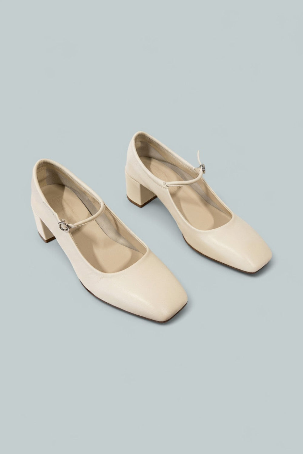Women’s Uma Square Toe Mary Jane Flats - Creamy - 9.5 US / 39.5 EU - Mary Jane