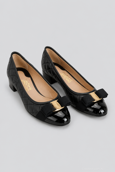 Women’s Varina Quilted Ballet Flats - Nero - 6.5 NARROW - Flats