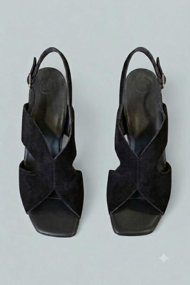 Women’s Verona Slingback Sandals - Black Suede - Slingback