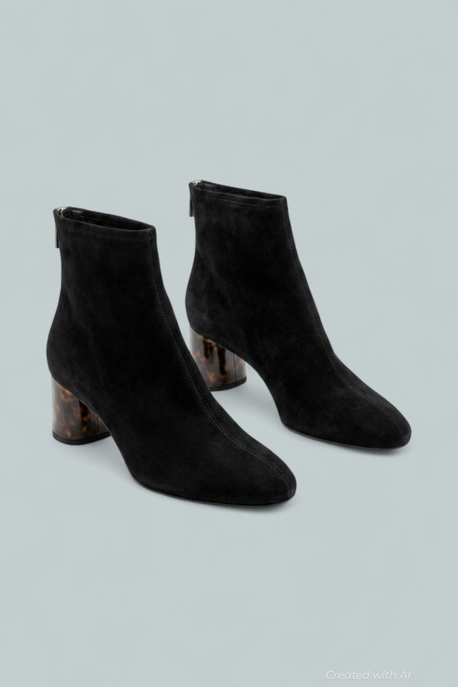 Women’s Veta Block Heel Booties - Black/Tortoiseshell - EU 42 - Bootie