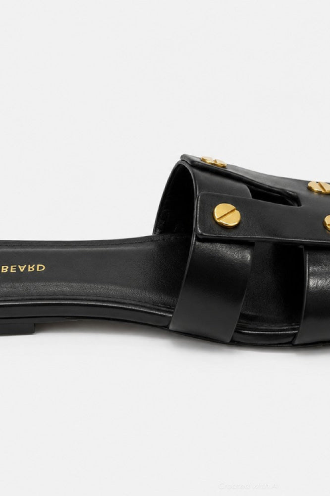 Women’s Via Leather Slide Sandals - Black - Sandals