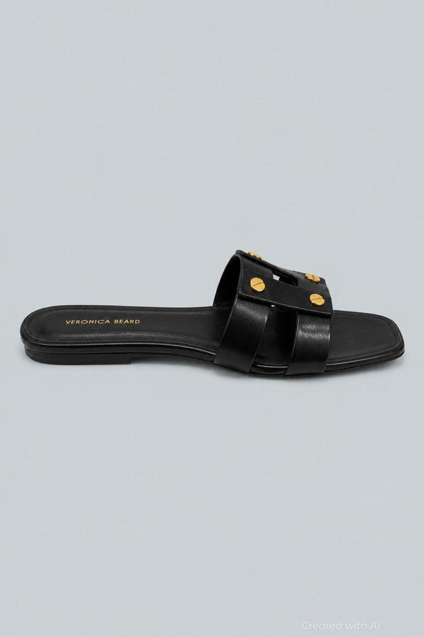 Women’s Via Leather Slide Sandals - Black - Sandals