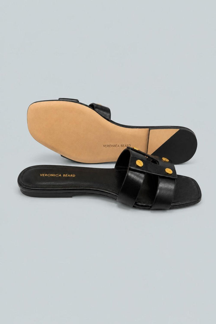 Women’s Via Leather Slide Sandals - Black - Sandals