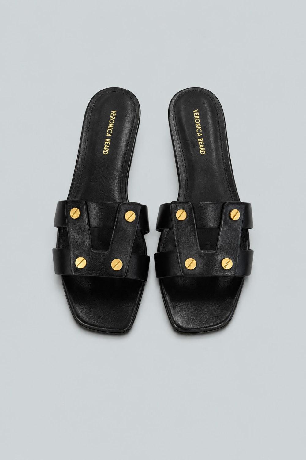 Women’s Via Leather Slide Sandals - Black - Sandals
