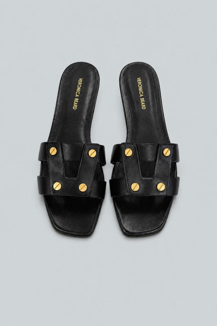 Women’s Via Leather Slide Sandals - Black - Sandals