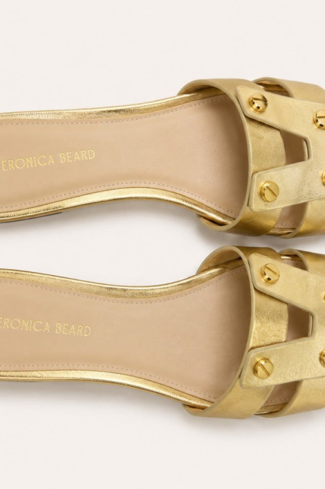 Women’s Via Leather Slide Sandals - Pale Gold - Sandal