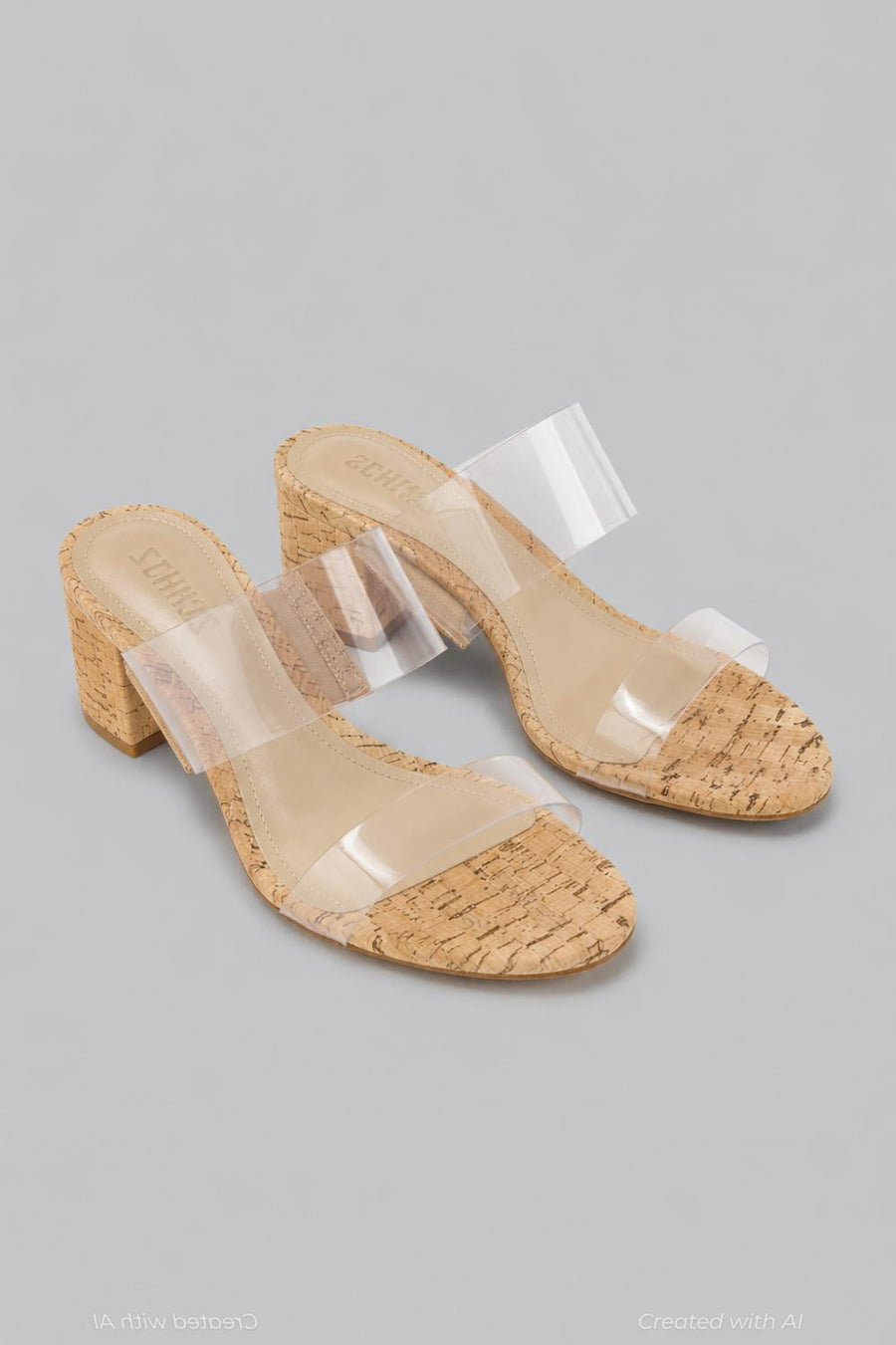 Women’s Victorie Block Heel Slide Sandals - Transparent/Cork - Sandal