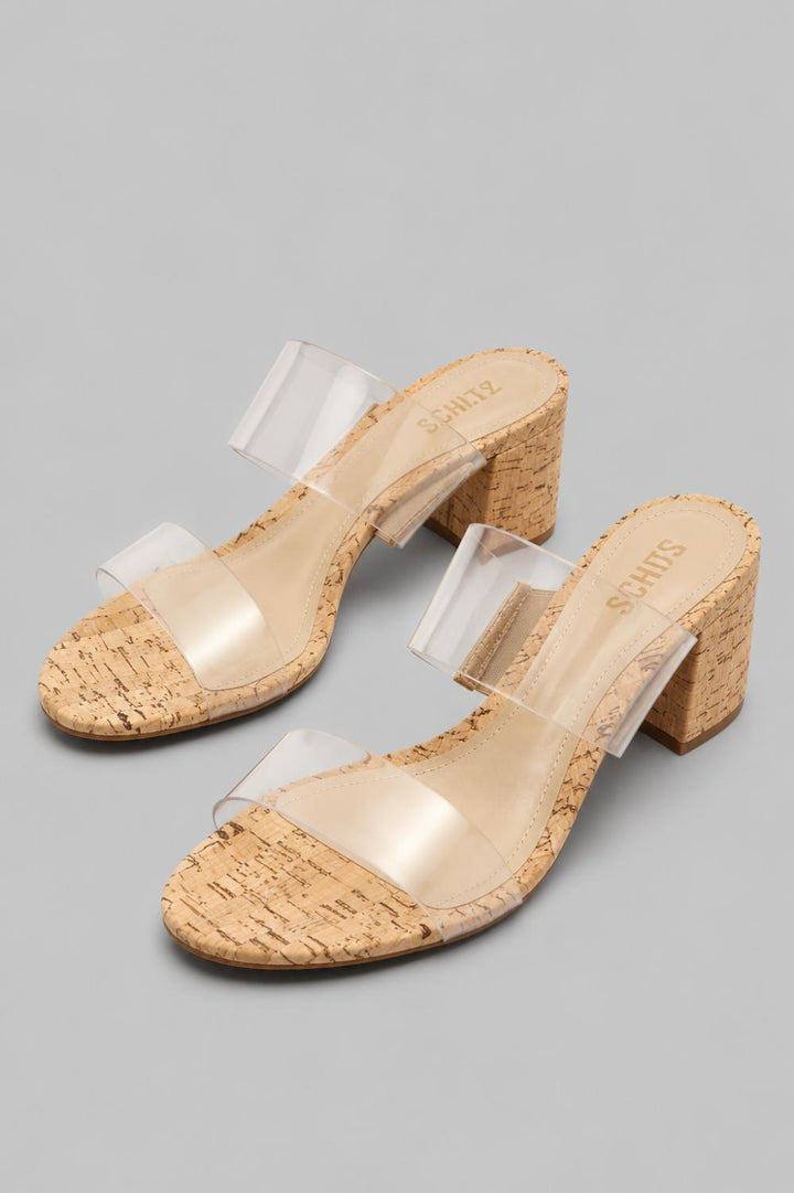 Women’s Victorie Block Heel Slide Sandals - Transparent/Cork - Sandal