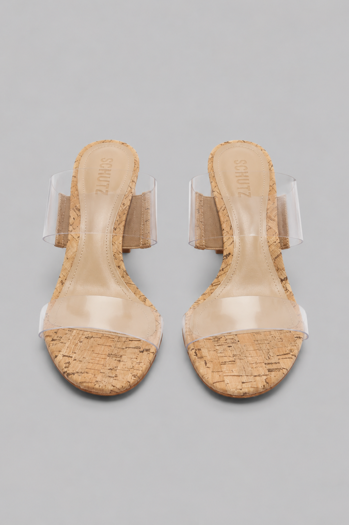 Women’s Victorie Block Heel Slide Sandals - Transparent/Cork - Sandal