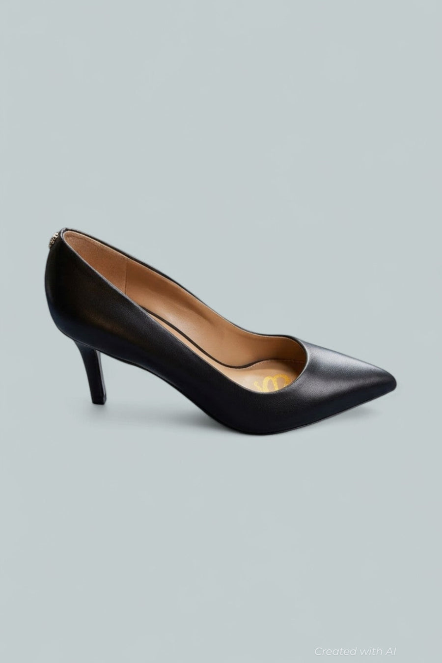 Women’s Vienna Pointed Toe Mid Heel Pumps - Black Leather - Heels