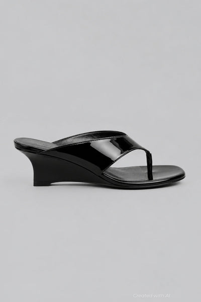 Women’s Vini Thong 50 Wedge Sandals - Black - Sandal