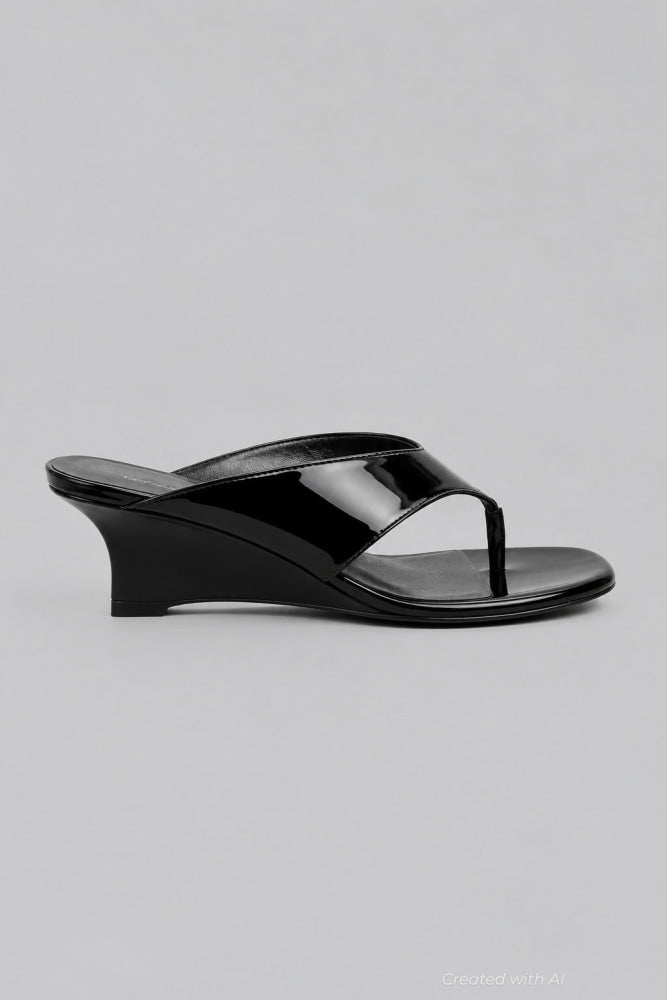 Women’s Vini Thong 50 Wedge Sandals - Black - Sandal