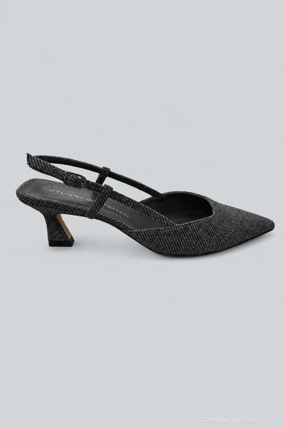 Women’s Vinnie 50 Slingback Pumps - Black/White - Slingback