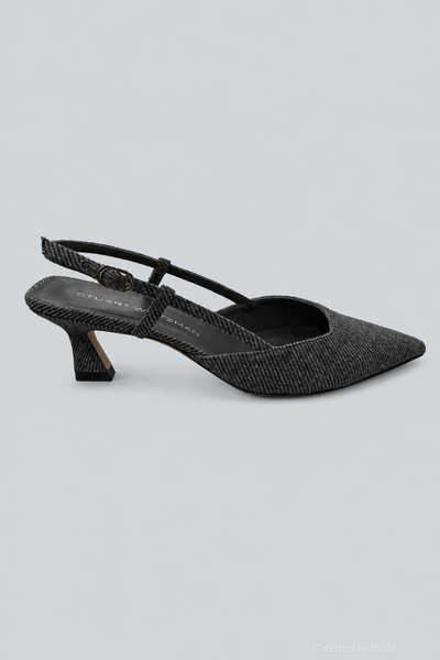 Women’s Vinnie 50 Slingback Pumps - Black/White - Slingback