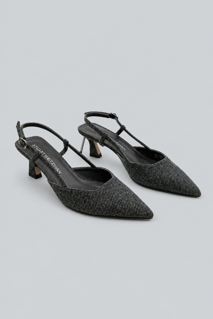 Women’s Vinnie 50 Slingback Pumps - Black/White - Slingback