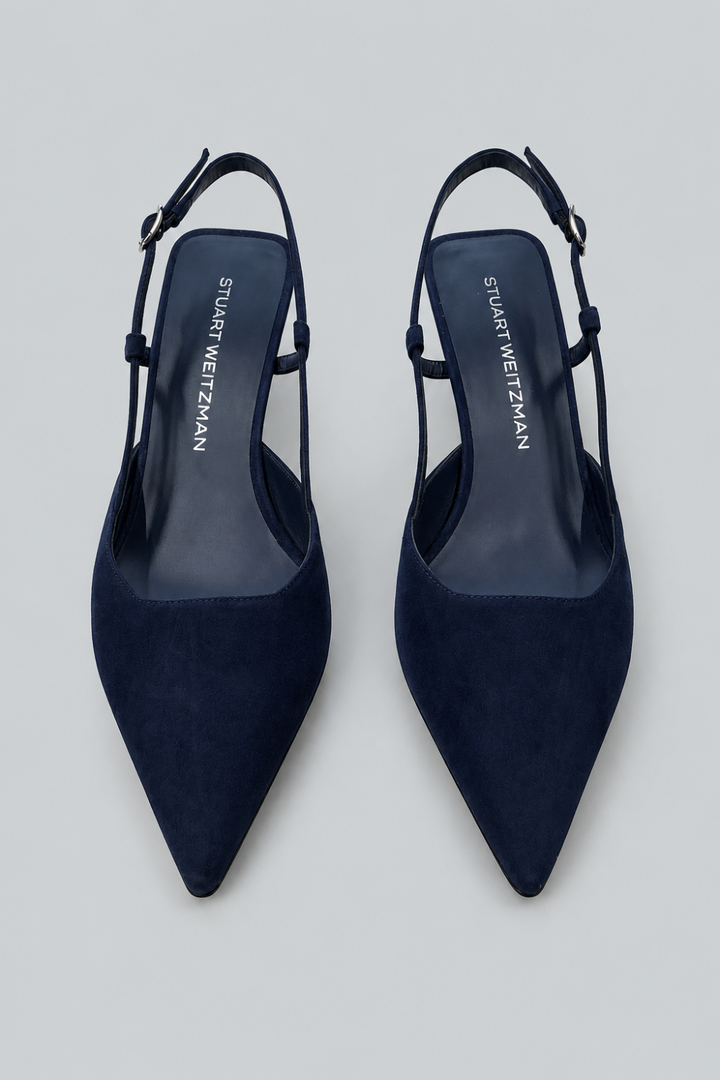 Women’s Vinnie 50 Slingback Suede Pumps - Nice Blue - Slingback