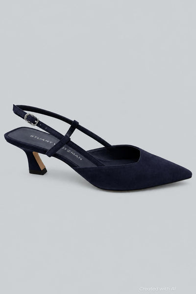 Women’s Vinnie 50 Slingback Suede Pumps - Nice Blue - Slingback
