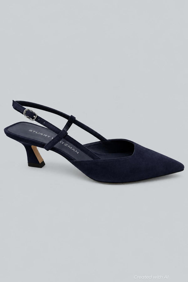 Women’s Vinnie 50 Slingback Suede Pumps - Nice Blue - Slingback