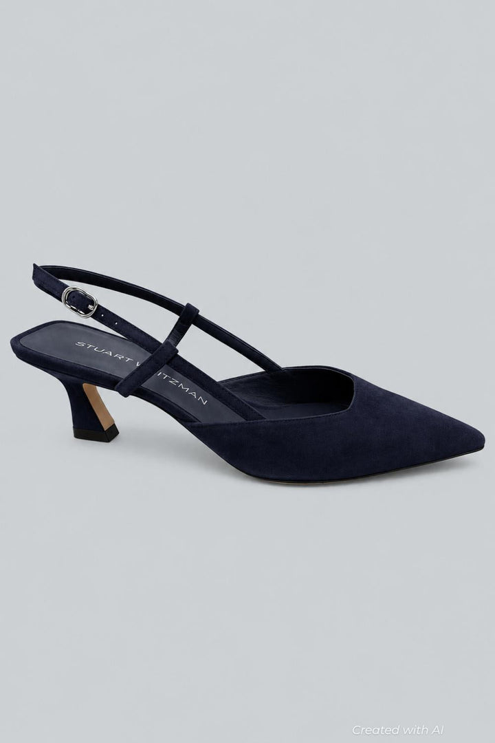 Women’s Vinnie 50 Slingback Suede Pumps - Nice Blue - Slingback