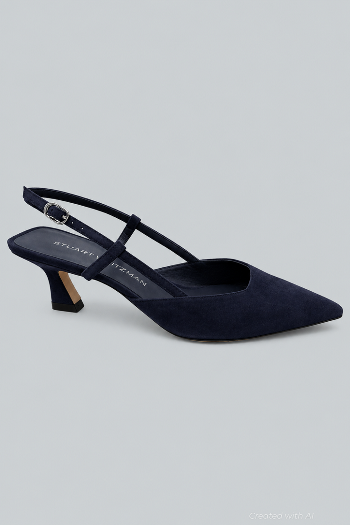 Women’s Vinnie 50 Slingback Suede Pumps - Nice Blue - Slingback