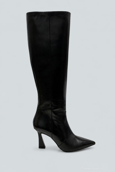 Women’s Vinnie 85 Leather Tall Boots - Black - 6.5 - Loafers