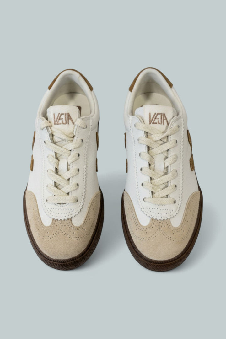 Women’s Volley Low Top Sneakers - White/Bark Leather - 5 - Sneaker