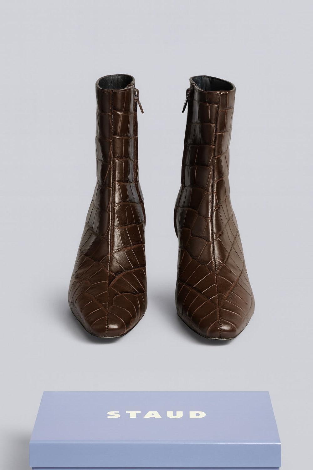 Women’s Wally Croc-Embossed Ankle Boots - Espresso Croc - Boots