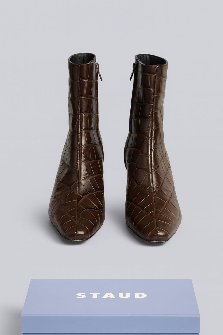 Women’s Wally Croc-Embossed Ankle Boots - Espresso Croc - Boots