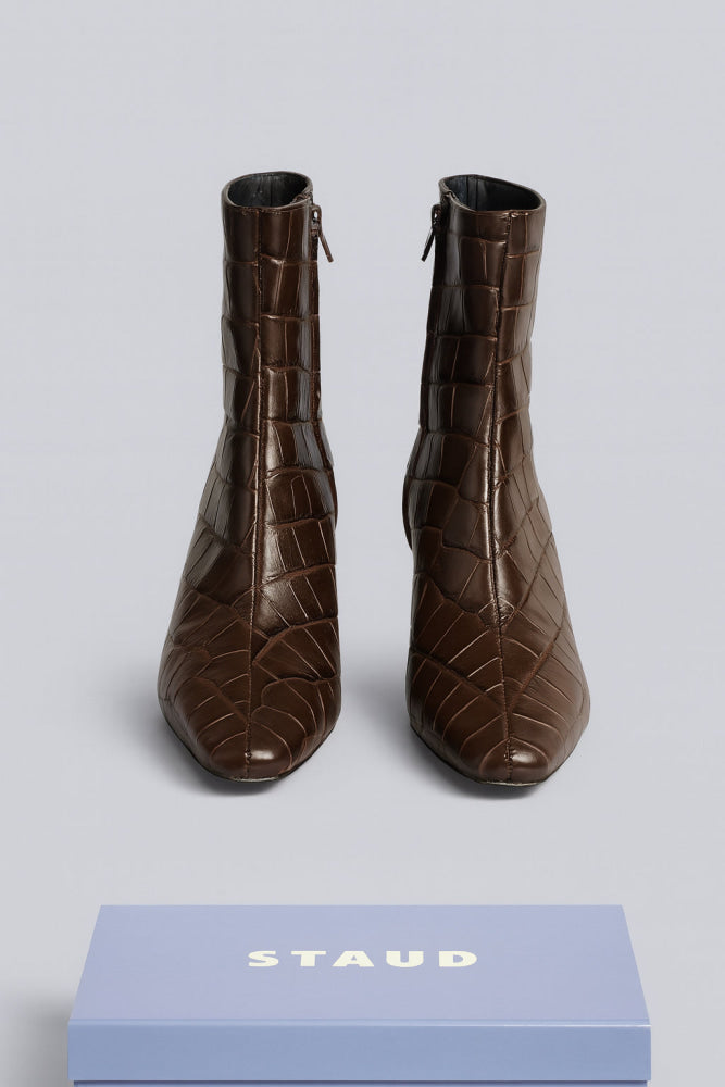 Women’s Wally Croc-Embossed Ankle Boots - Espresso Croc - Boots