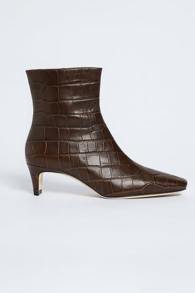 Women’s Wally Croc-Embossed Ankle Boots - Espresso Croc - Boots