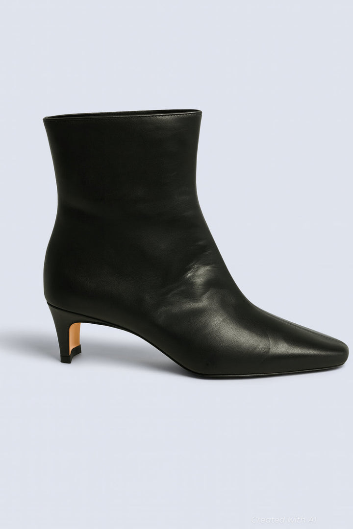 Women’s Wally Leather Ankle Booties - Black Leather - Bootie